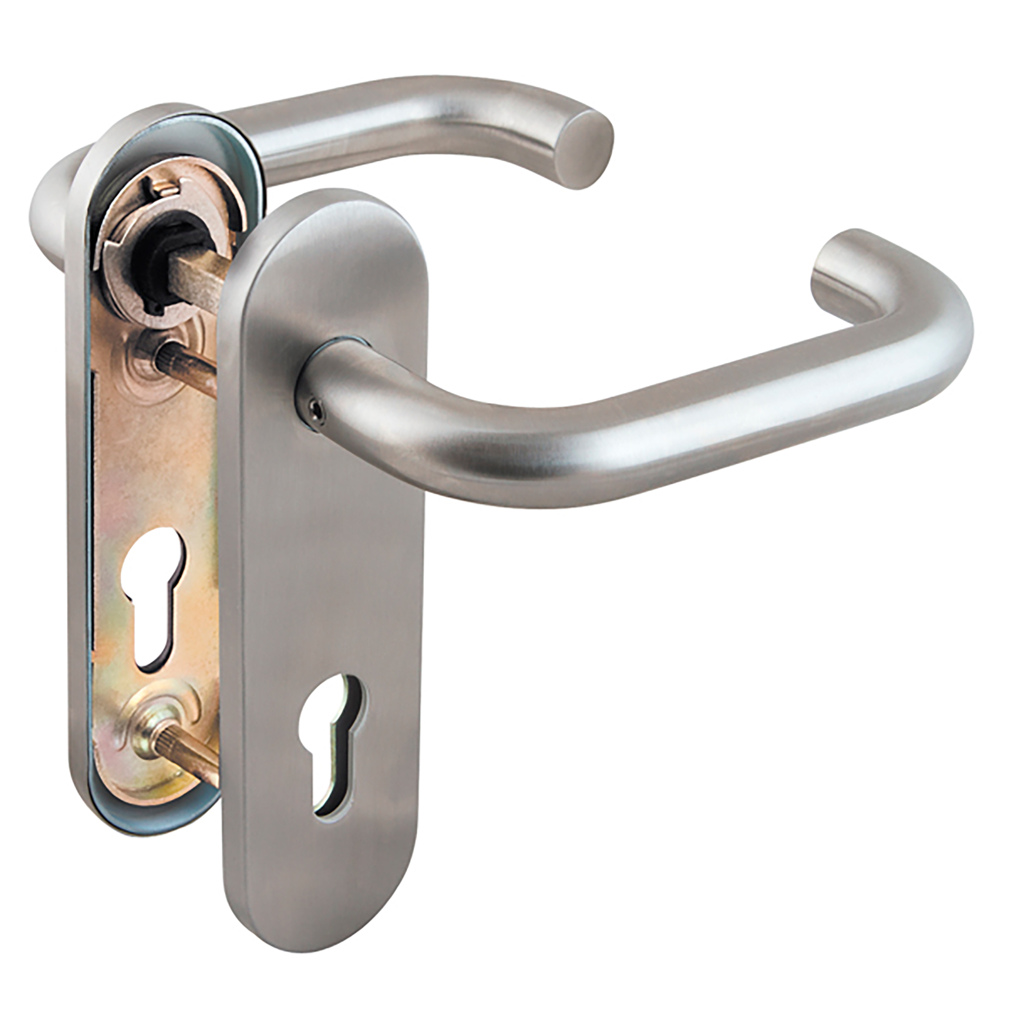 Ручка дверная FP.DH72.0433 SS 304 (DH-0433 SS 304) с пружиной,нержавейка 304, квадрат 9×140 мм