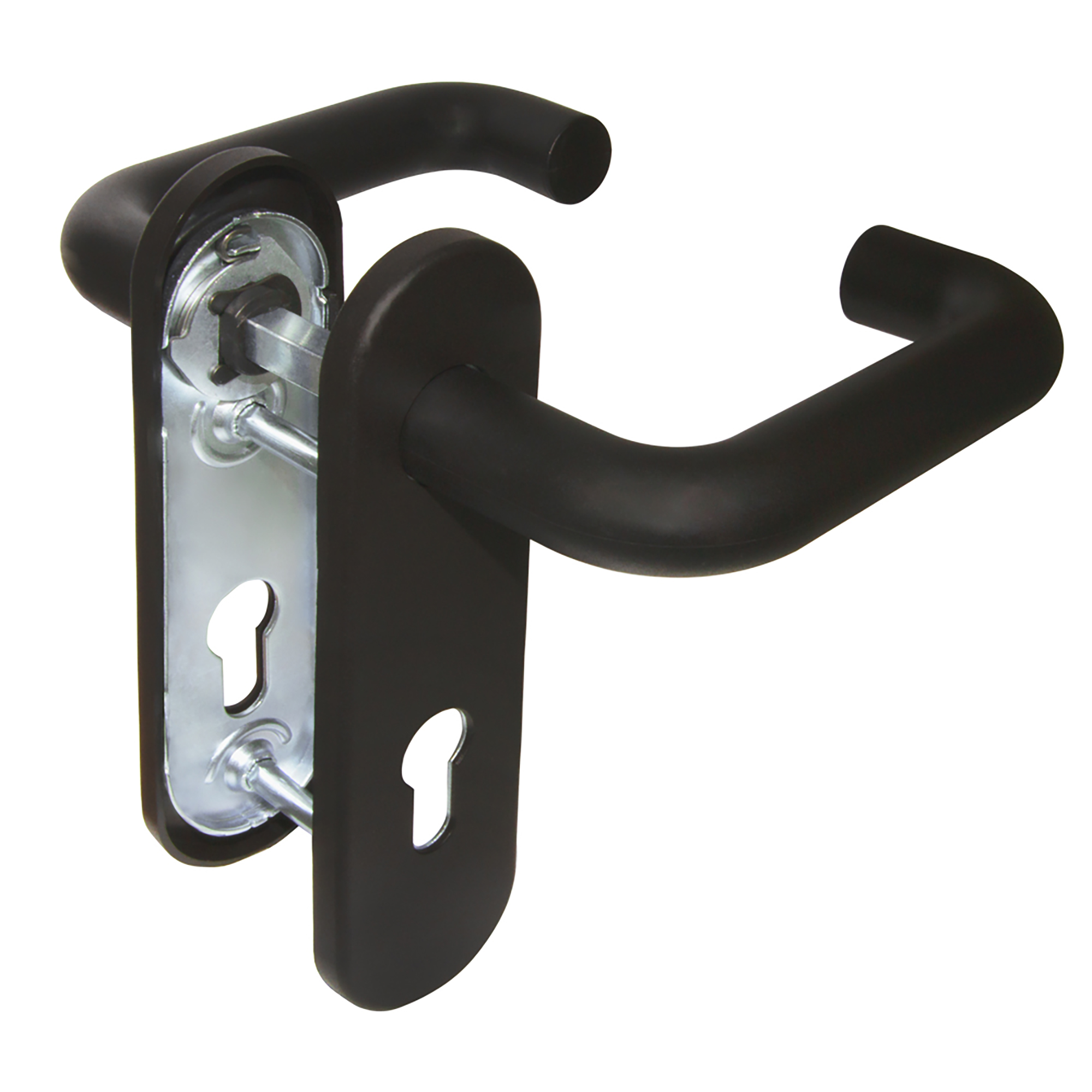 Ручка дверная FP.DH172.0433 NE (DH-0433 NE) (9×130) с пружиной BL-24 черный