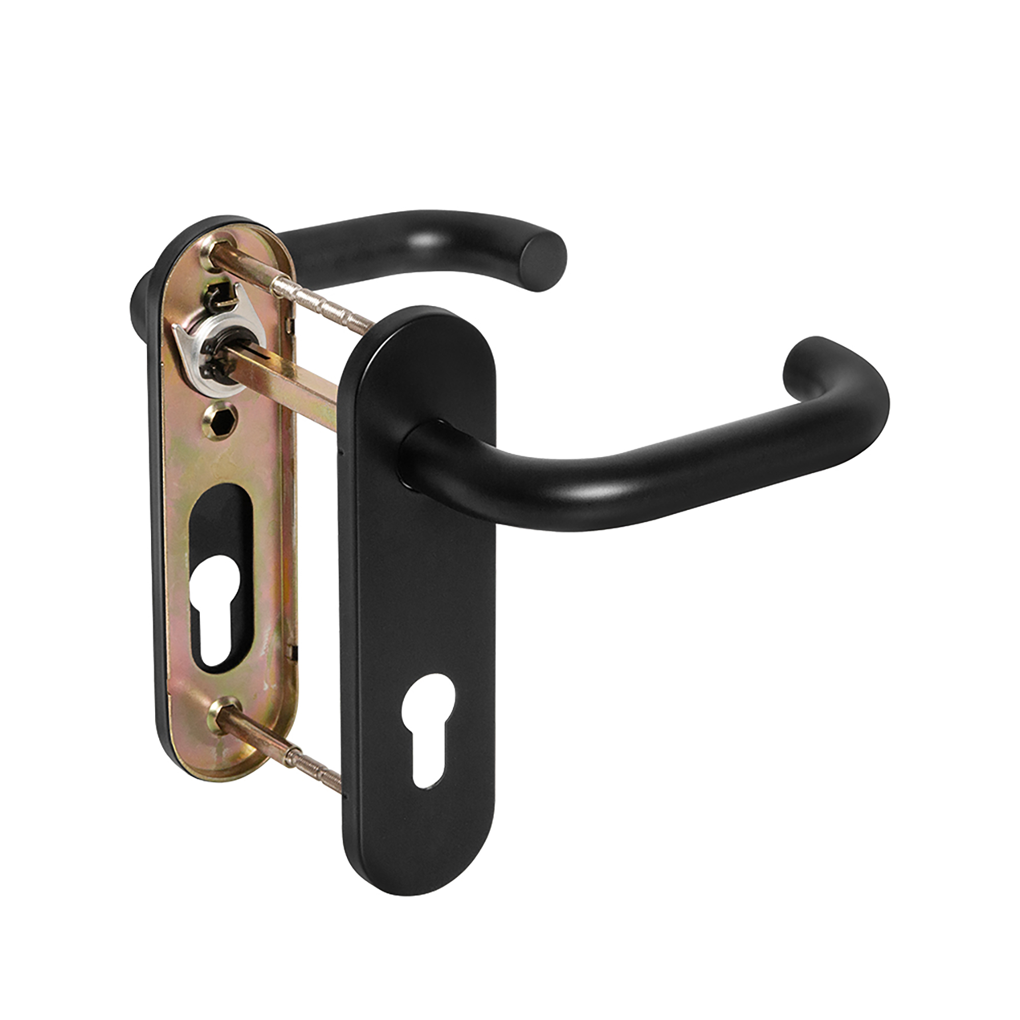 Ручка дверная FP.DH72.0433 SS 201 BLACK с пружиной, нержавейка 201, черный, квадрат 9×140 мм