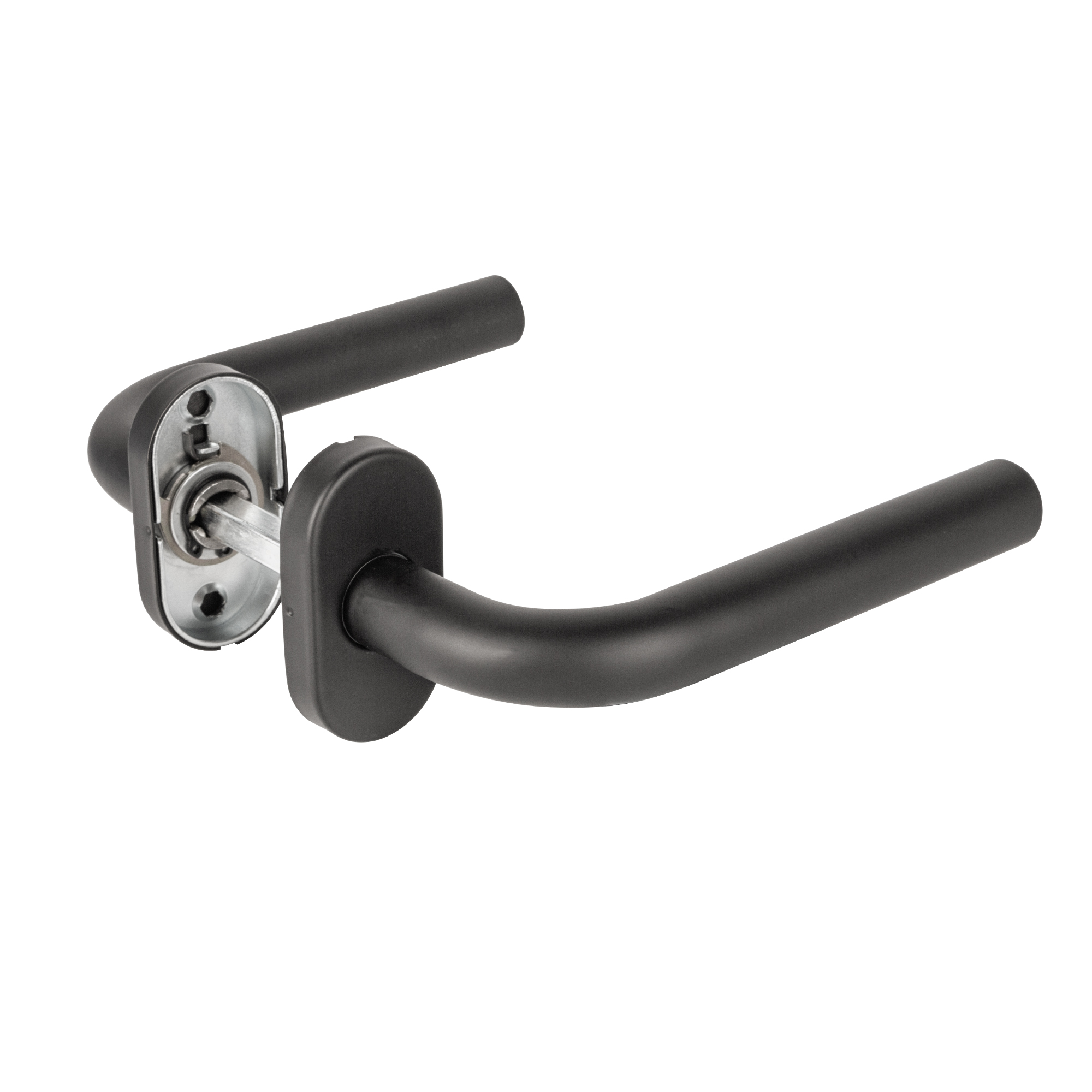 Ручка раздельная R.DSS201-0201P/19 INOX 201 BLACK (овальное основание)